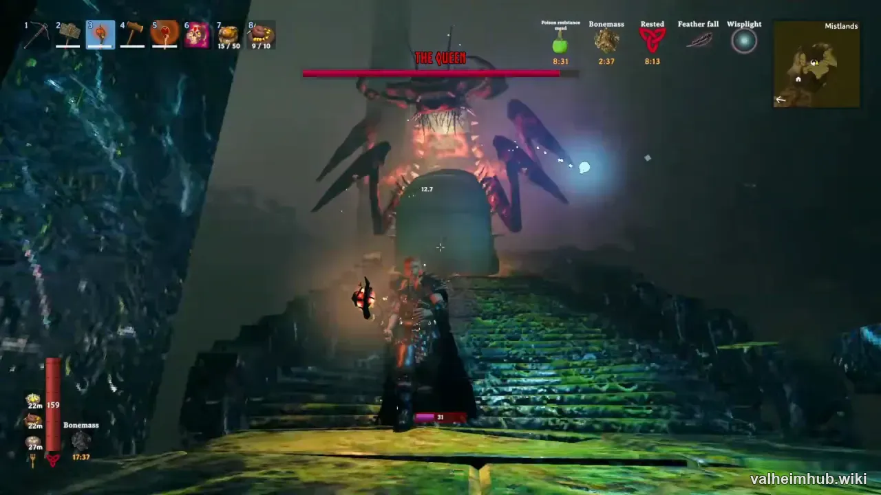 The Queen's massive body looming over the citadel stairs as the fight opens